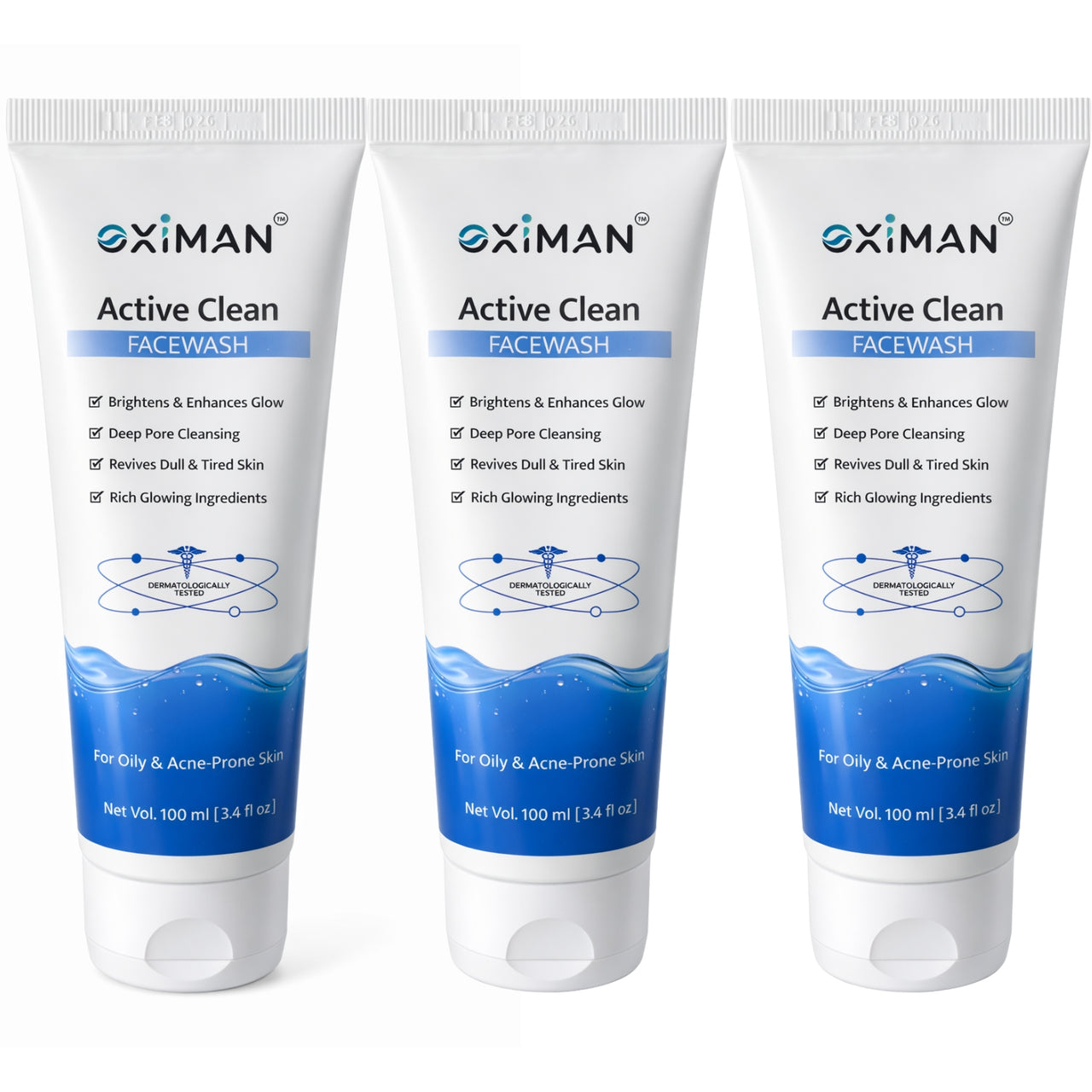 Active Clean Face Wash (100ml) | For Normal, Oily or Combination Skin