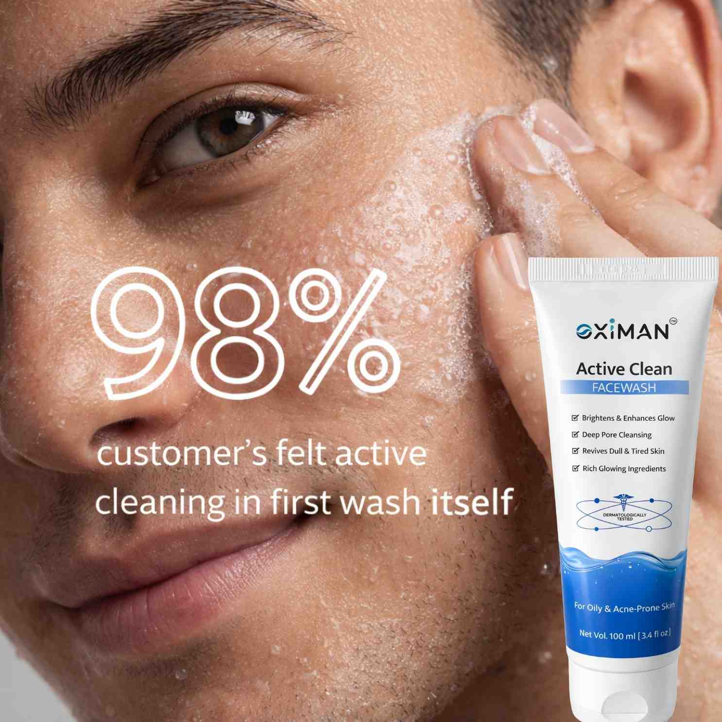 Oximan Niacinamide + Salicylic Acid Face Wash for Men - Fights Acne Pimple, Oil Control