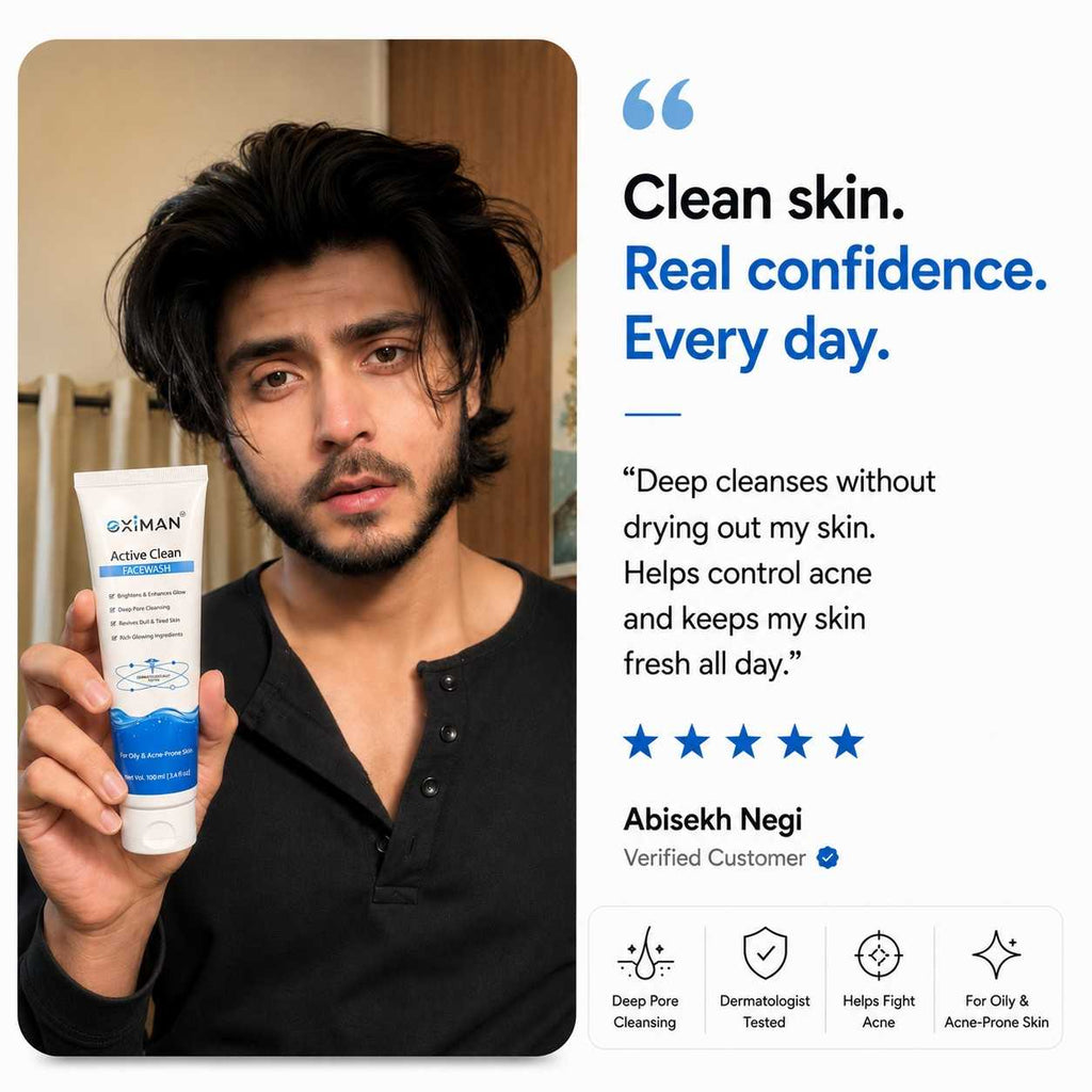 Active Clean Face Wash (100ml) | For Normal, Oily or Combination Skin