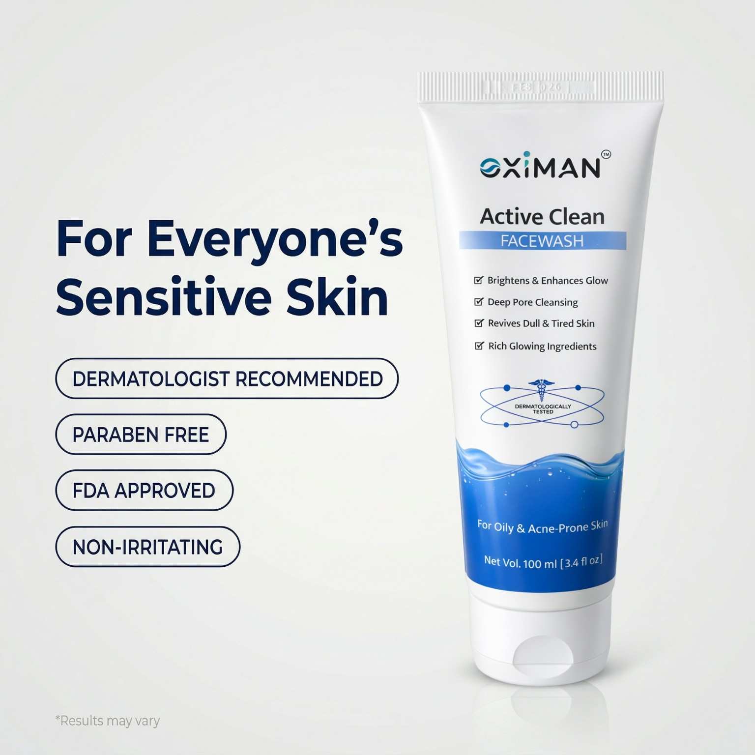 Oximan Niacinamide + Salicylic Acid Face Wash for Men - Fights Acne Pimple, Oil Control