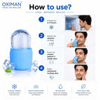 OXIMAN Face Ice Roller for Face & Eyes | Reusable Cooling Facial Massager for Puffiness, Dark Circles & Glowing Skin