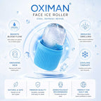 OXIMAN Face Ice Roller for Face & Eyes | Reusable Cooling Facial Massager for Puffiness, Dark Circles & Glowing Skin