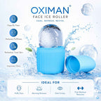 OXIMAN Face Ice Roller for Face & Eyes | Reusable Cooling Facial Massager for Puffiness, Dark Circles & Glowing Skin