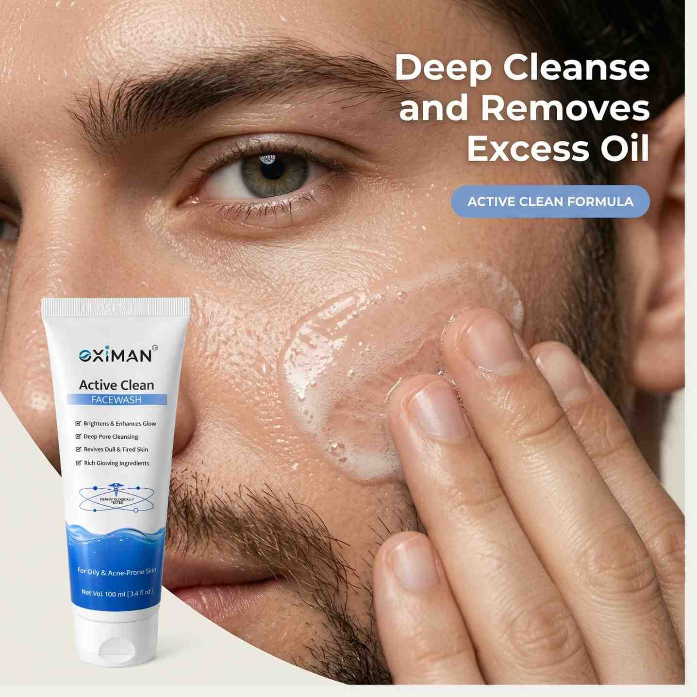 Oximan Niacinamide + Salicylic Acid Face Wash for Men - Fights Acne Pimple, Oil Control
